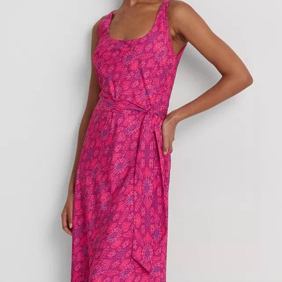 Ralph Lauren Pink Sleeveless Midi Dress - Picture 2 of 11